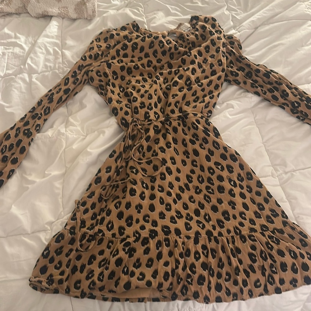 Leopard long sleeve dress